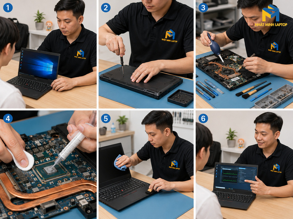 Quy trình vệ sinh laptop Lenovo chuyên nghiệp tại Nhật Minh Laptop