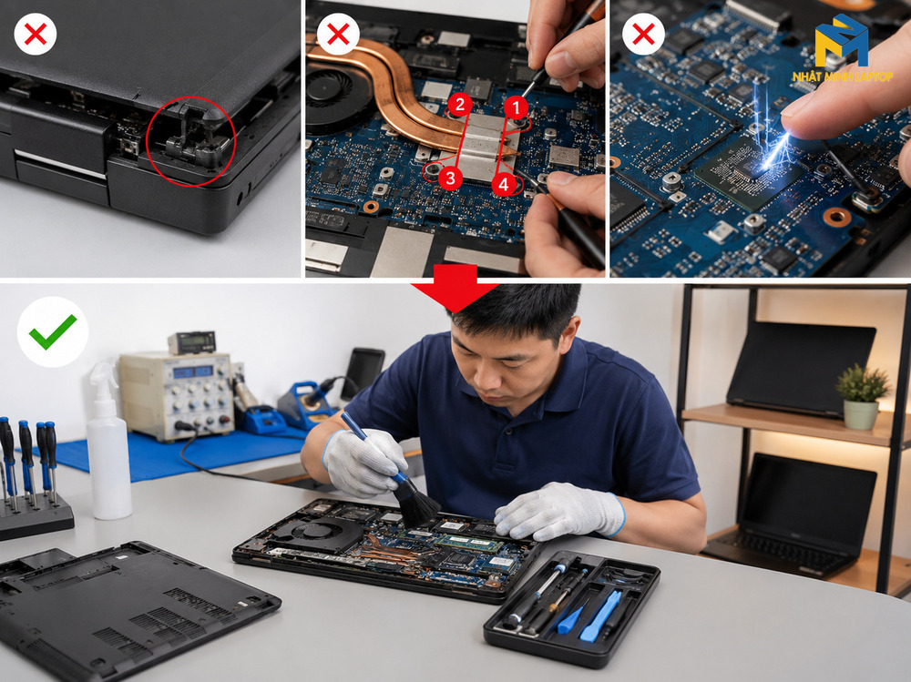 Lời khuyên từ Chuyên gia Nhật Minh Laptop khi tự ý tháo dở máy tại nhà