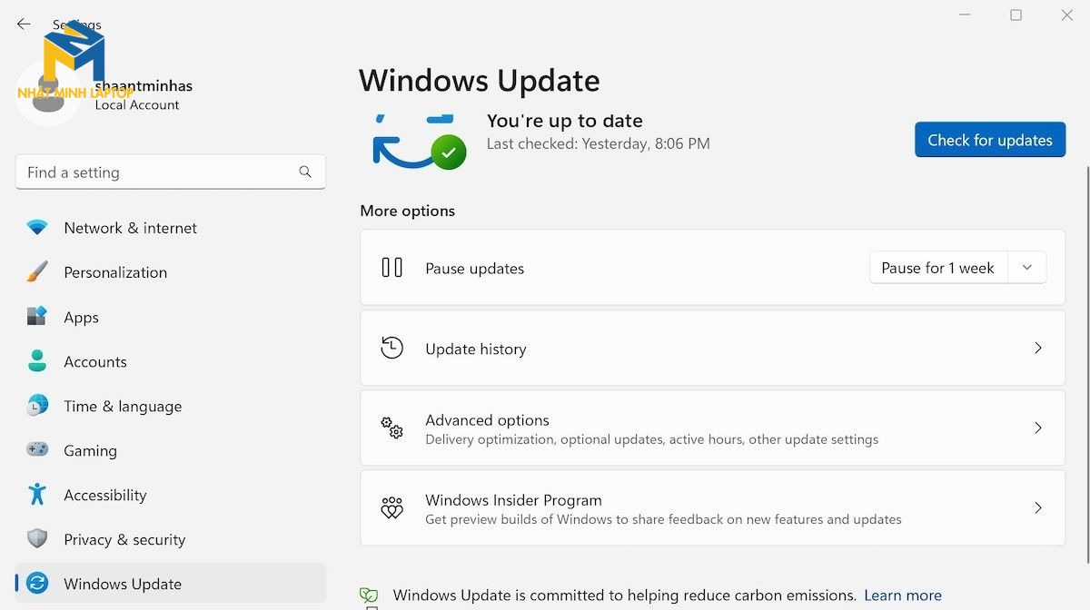 Thường xuyên cập nhật hệ điều hành windows mới nhất