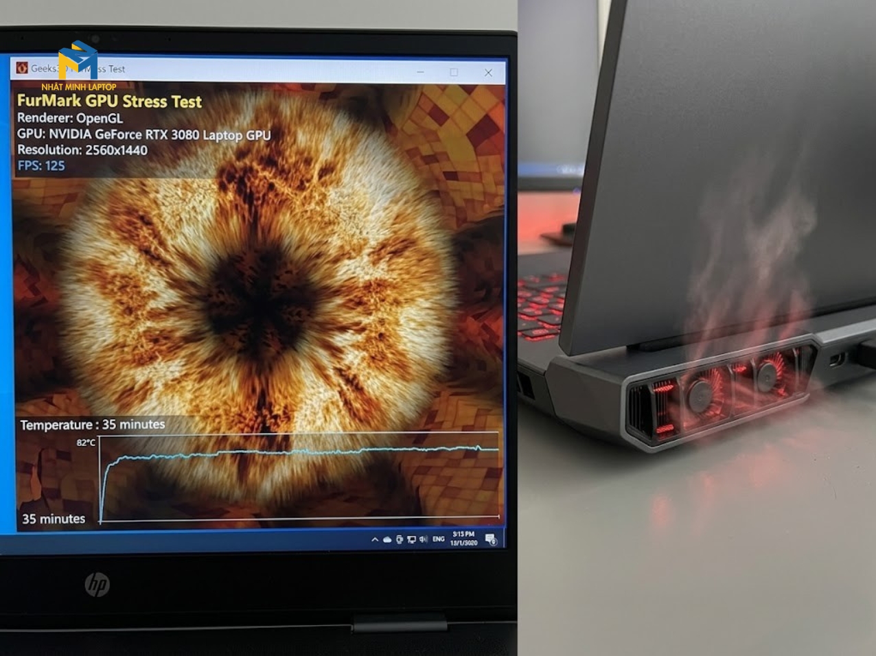 Stress test hiệu năng đồ họa và kiểm soát tản nhiệt