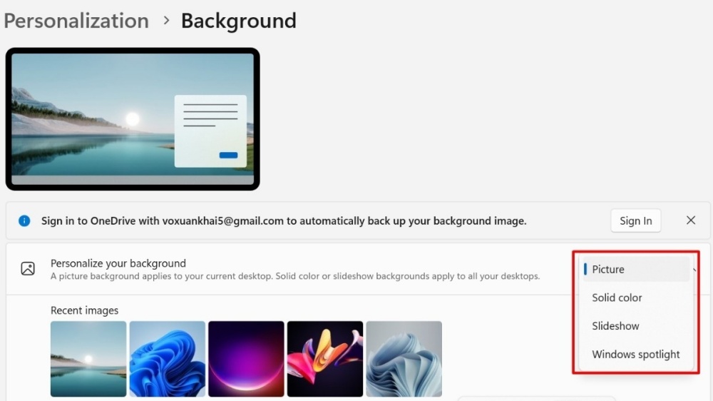 cách đổi hình nền laptop Dell