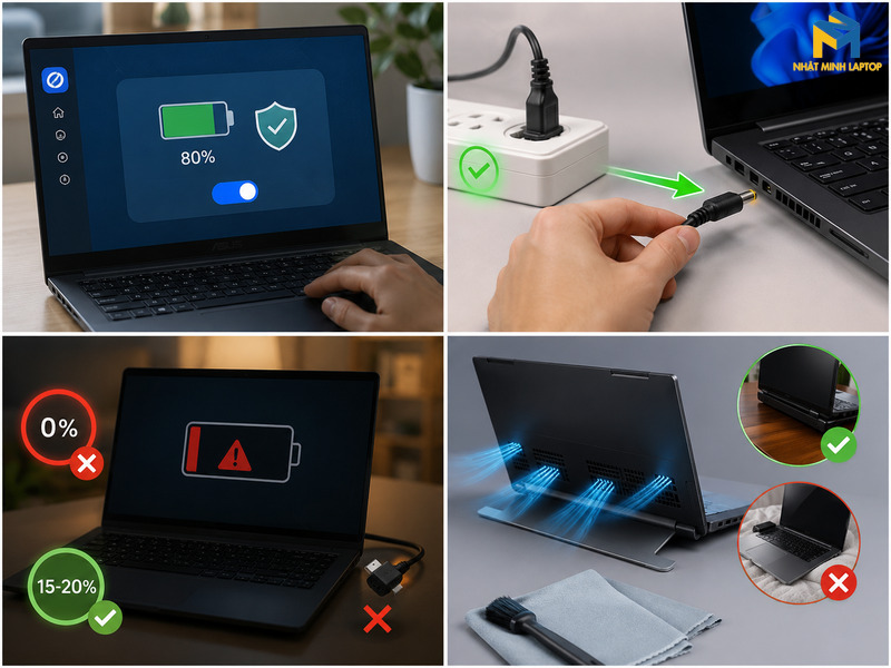 Mẹo bảo quản pin laptop Asus bền bỉ sau khi thay