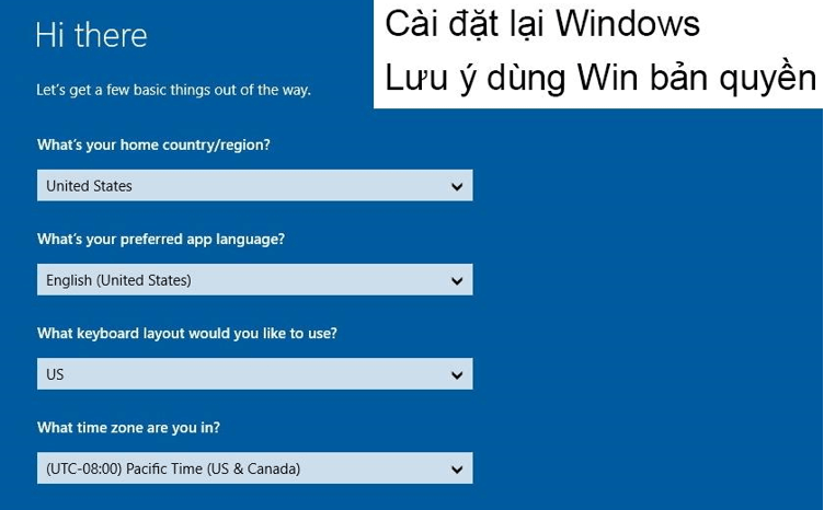 Cài đặt lại windows - dùng win bản quyền