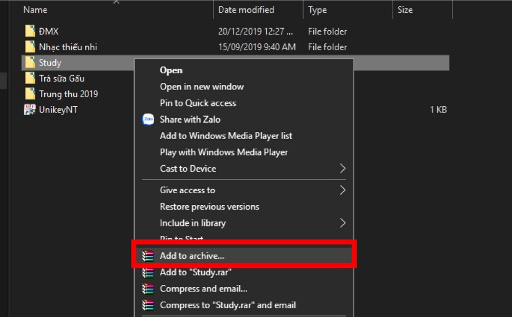 cách giải nén file trên laptop