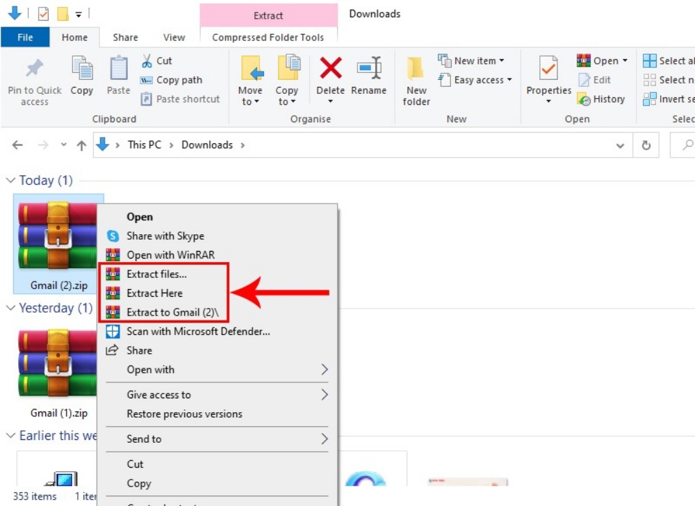 cách giải nén file trên laptop