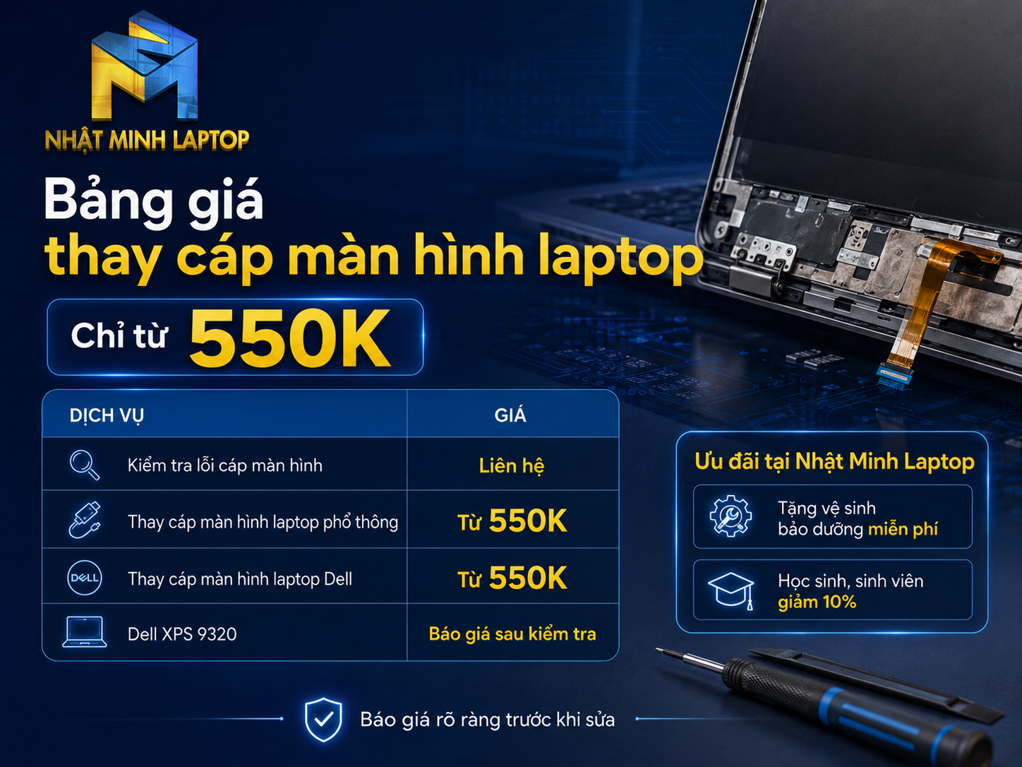 giá thay cáp màn hình laptop
