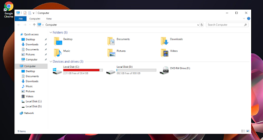 Dung lượng lưu trữ bị thu hẹp