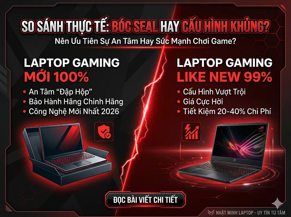 So Sánh Laptop Gaming Mới Và Like New: Nên Ưu Tiên Bóc Seal Hay Cấu Hình?